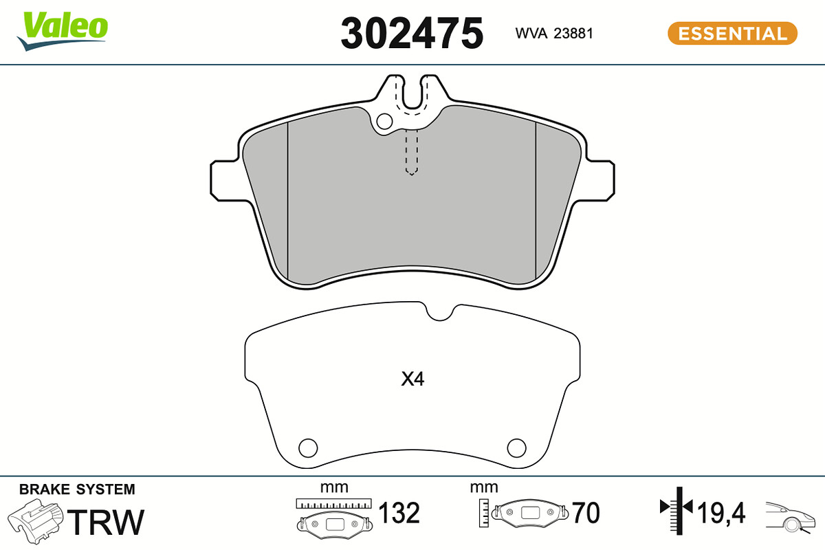 BRAKE PADS FIRST MERCEDES CLASS A FR